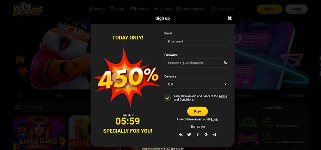 Win Diggers Casino Sportsbook